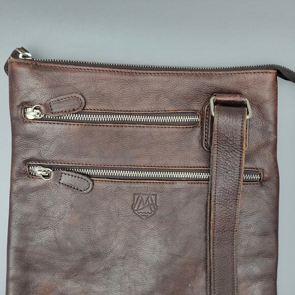 I Malatesta Leather Brown Crossbody Shoulder Bag Made in Italy - Picture 3 of 14